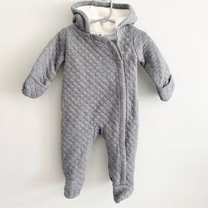 Carter’s Baby Grey Quilted Fleece Bunting Size 9 Months